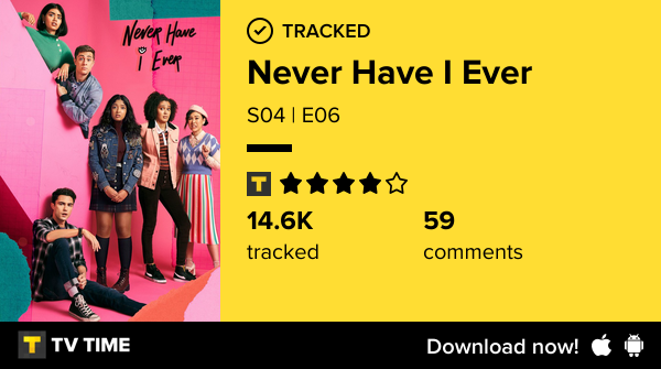 I've just watched episode S04 | E06 of Never Have I Ever!  #neverhaveiever  tvtime.com/r/2QtQ6 #tvtime