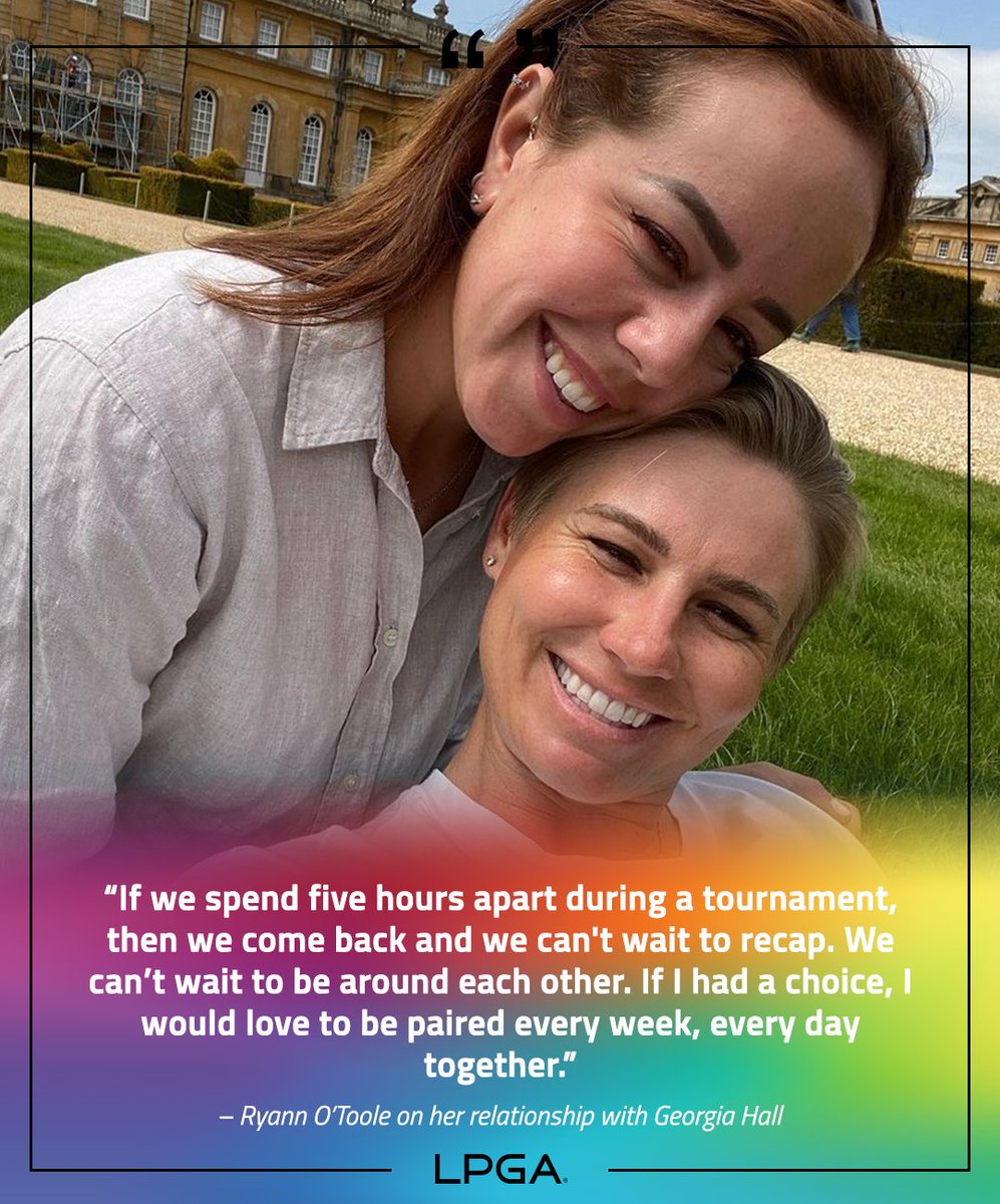LPGA's tweet image. "They can see on our faces how happy we are and our love."

@RyannOToole and @georgiahall96 hope their relationship encourages others to be true to themselves. #PrideMonth 

STORY ➡️ bit.ly/3oXEilN