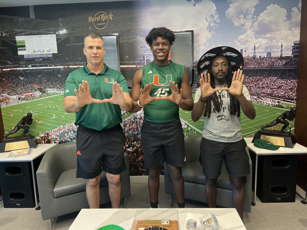 I had a great time at the University of Miami camp. And I’m excited to continue my last 2 years of high school at Palm Beach Central. @coachjeff26 @CoachT_22 @coach_cristobal @BenjaminRivals @larryblustein @EraPrep @keneraprep @Coach_Jack83
