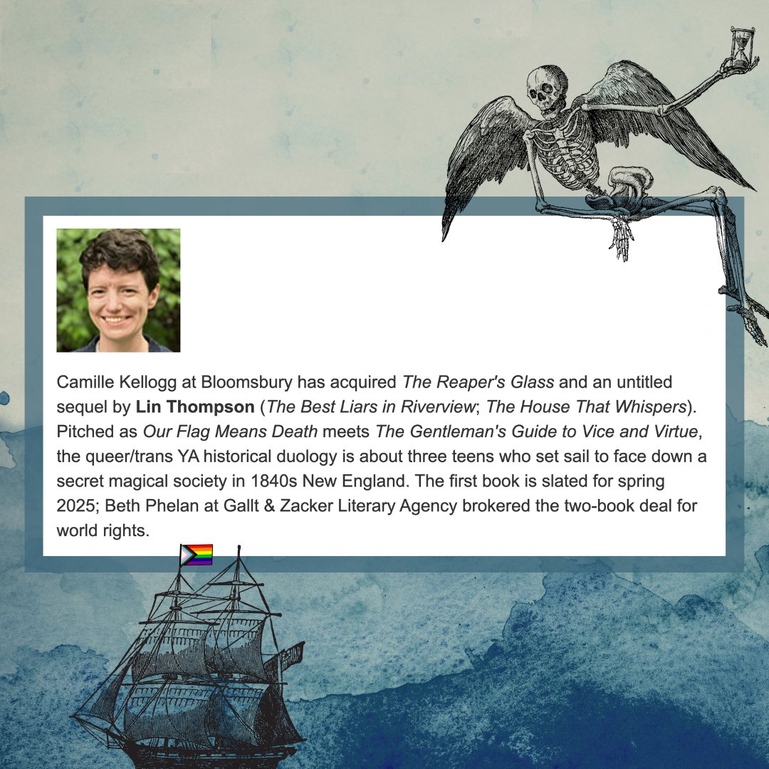 ✨NEW BOOK ANNOUNCEMENT✨

I get to write YA!! I’m incredibly excited to be working with <a href="/kellogg_camille/">Cameron Kellogg</a> &amp; the Bloomsbury team on my queer nautical adventure duology (a.k.a. the story that's turned me into a person who cares an absurd amount about 19th-c. sailing ships) 🌊⚓️🏳️‍🌈