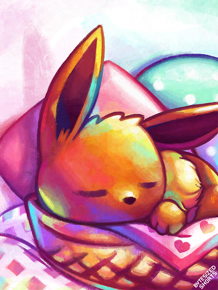 ByteSizedShorts's tweet image. A Sleepy Eevee

#Eevee #Pkmn #pokemon #art