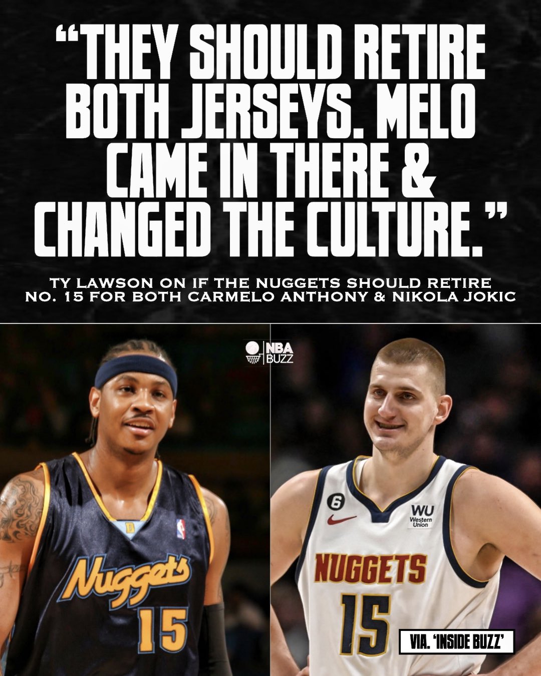 Nuggets should retire No. 15 for Carmelo Anthony and Nikola Jokic