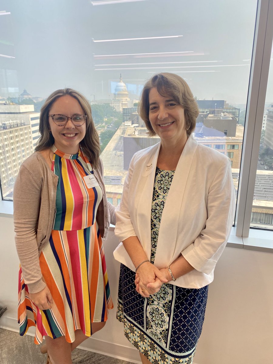 edfunding's tweet photo. CEF Exec Dir ⁦@SL_Abernathy⁩ and VP ⁦@GUALAEmily⁩ at the ACG Advocacy Pride Month reception - amazing Capitol view through the haze. https://t.co/DiXq4LUelH