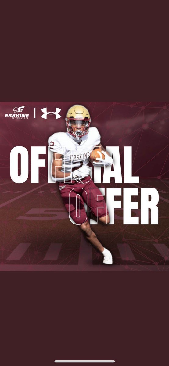 Honored to receive an offer from <a href="/FleetFB/">Erskine Football</a>! Huge thank you to coach <a href="/drewengels/">Drew Engels</a> for believing in me! <a href="/CoachMoore_SFCA/">Bill Moore</a> <a href="/dbmaster20/">Defensive Back Master Academy</a> <a href="/TrisUpton/">Coach Tristian T. Upton</a> <a href="/coachcurtis42/">Coach Curtis</a> <a href="/kobegee_/">Kobe Gee</a> @CoachBen_SFCA <a href="/CoachRGarner/">Ross Garner</a>