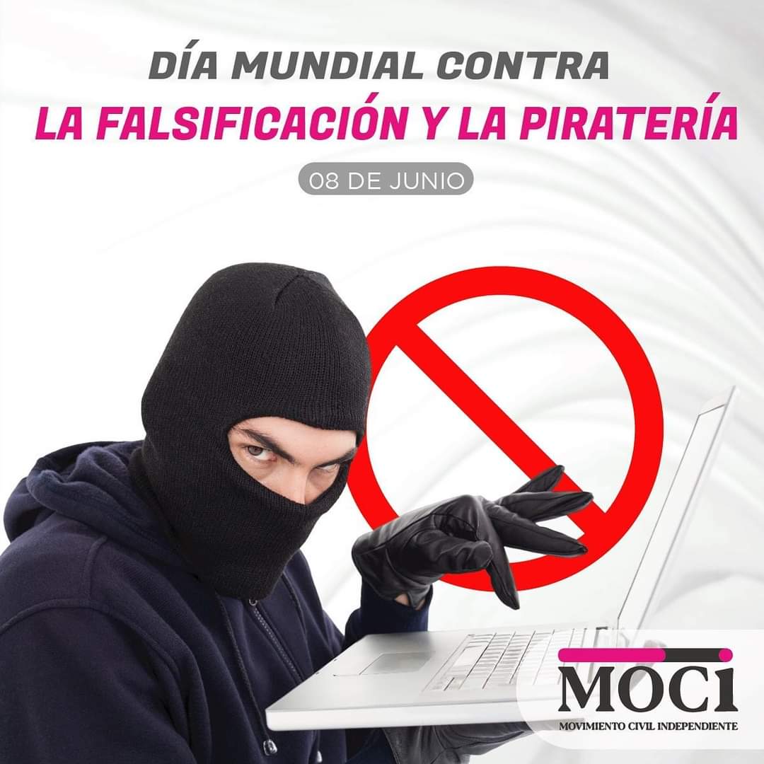 OliverOlmosC's tweet image. Hoy 8 de junio se celebra el Día Mundial Contra ❌❌la Falsificación y Piratería, creado por el Grupo Mundial de Lucha Contra la Falsificación (CACG) con la finalidad de generar conciencia sobre el consumo responsable.

#MOCi #NOPirateria #CompraResponsable #Marca #Patente #Impi