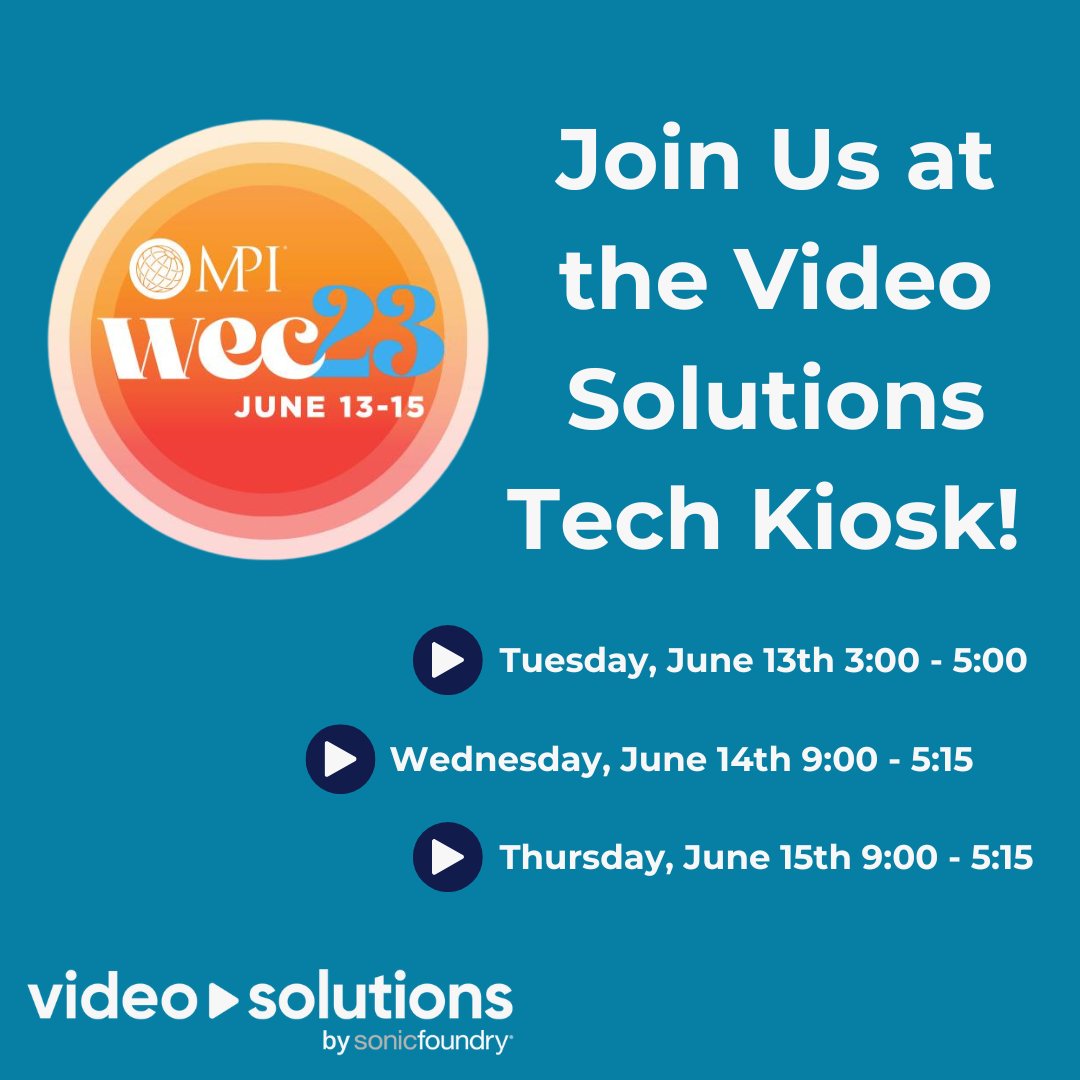 vidsolutionspro's tweet image. #WEC23 is 5 days away!

Don’t forget to stop by the Video Solutions tech kiosk. Discover how Video Solutions can make sure your video events go off without a hitch.

#VideoSolutions #VideoStrategy #EventManagement #Sponsor