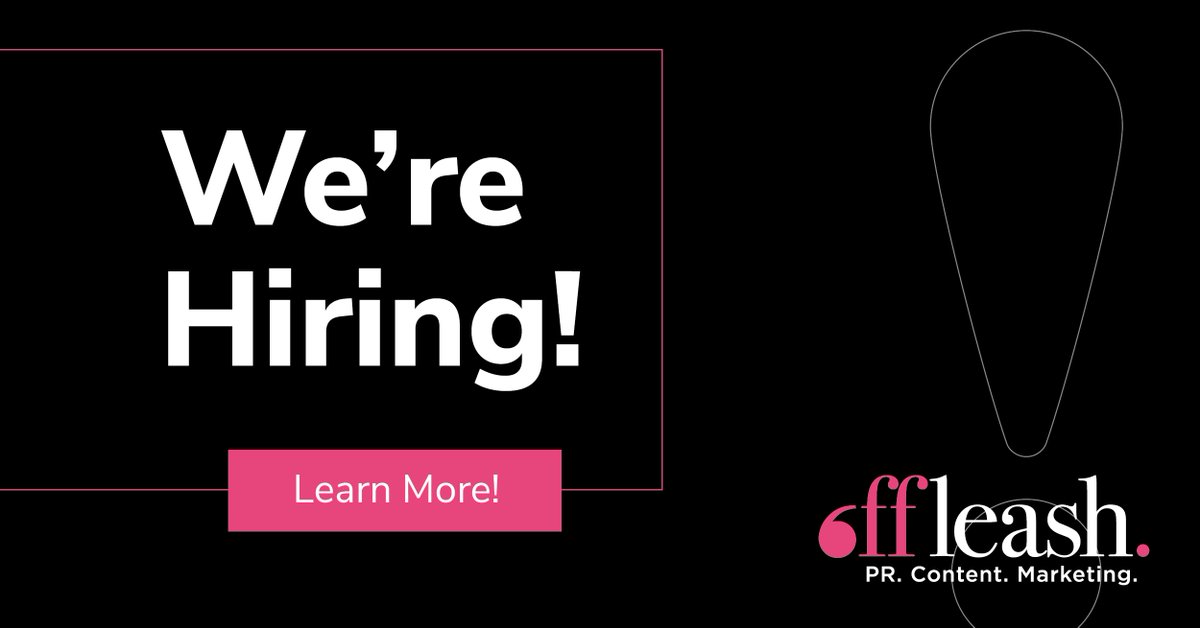 offleashpr's tweet photo. 🌟 Calling all PR pros ~ Offleash is currently HIRING an Assistant Account Executive (AAE)! 

Are you a self-motivated, creative thinker with a passion for public relations? Come join the best team in the business! 

🎯 Pitch yourself today: https://t.co/1x0X84YLcb #HiringNow https://t.co/vUSnOFyK50