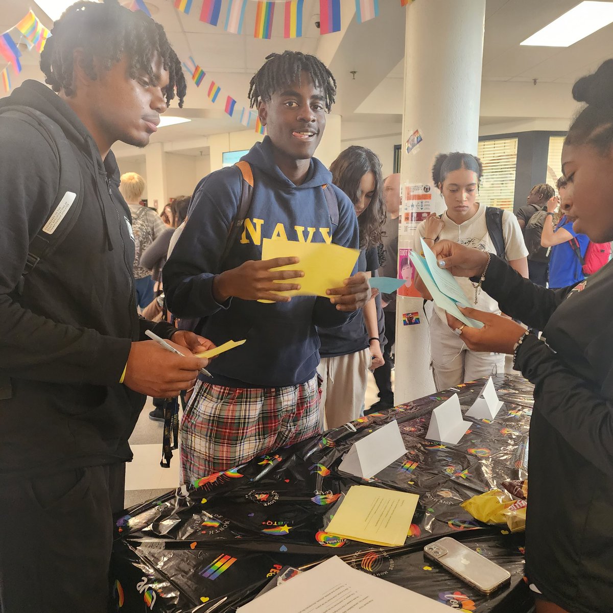 rjustilien's tweet photo. At QOHS, we display our "PRIDE" everyday! We had a successful Rainbow Day thanks to @QOActingAP, @QuinceOrchardTV, our SAGA advisors, and @MspQo Leaders! #allmeansall #promoteinclusivity
@QOHSPrin_Thomas @yarborop2 @QOHS_AP @ManganKristi @MCPS_StaffPRIDE @mcpsequityteam https://t.co/eQmD8reL85