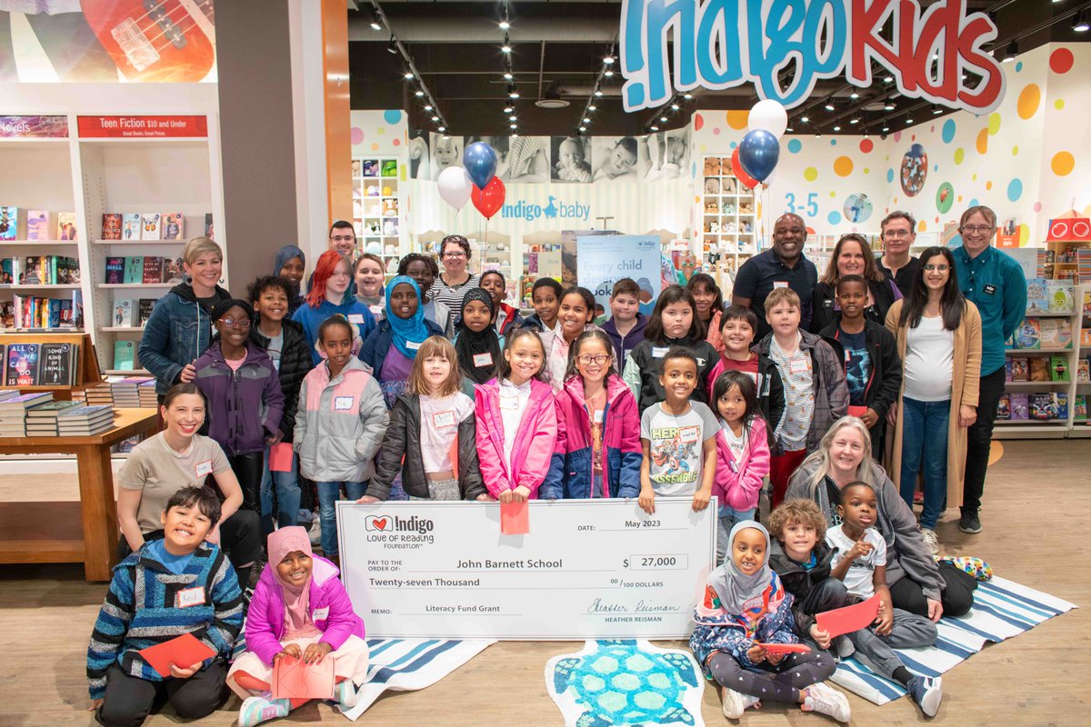 EPSBNews's tweet photo. We know #EPSB students love to read and we’re thrilled that six of our schools will be receiving a combined $150,000 grant over the next three years from the @IndigoLOR. Check out some of our students in the feature video:  https://t.co/lWhhIILTyW #yeg https://t.co/Iyo54o8A0z