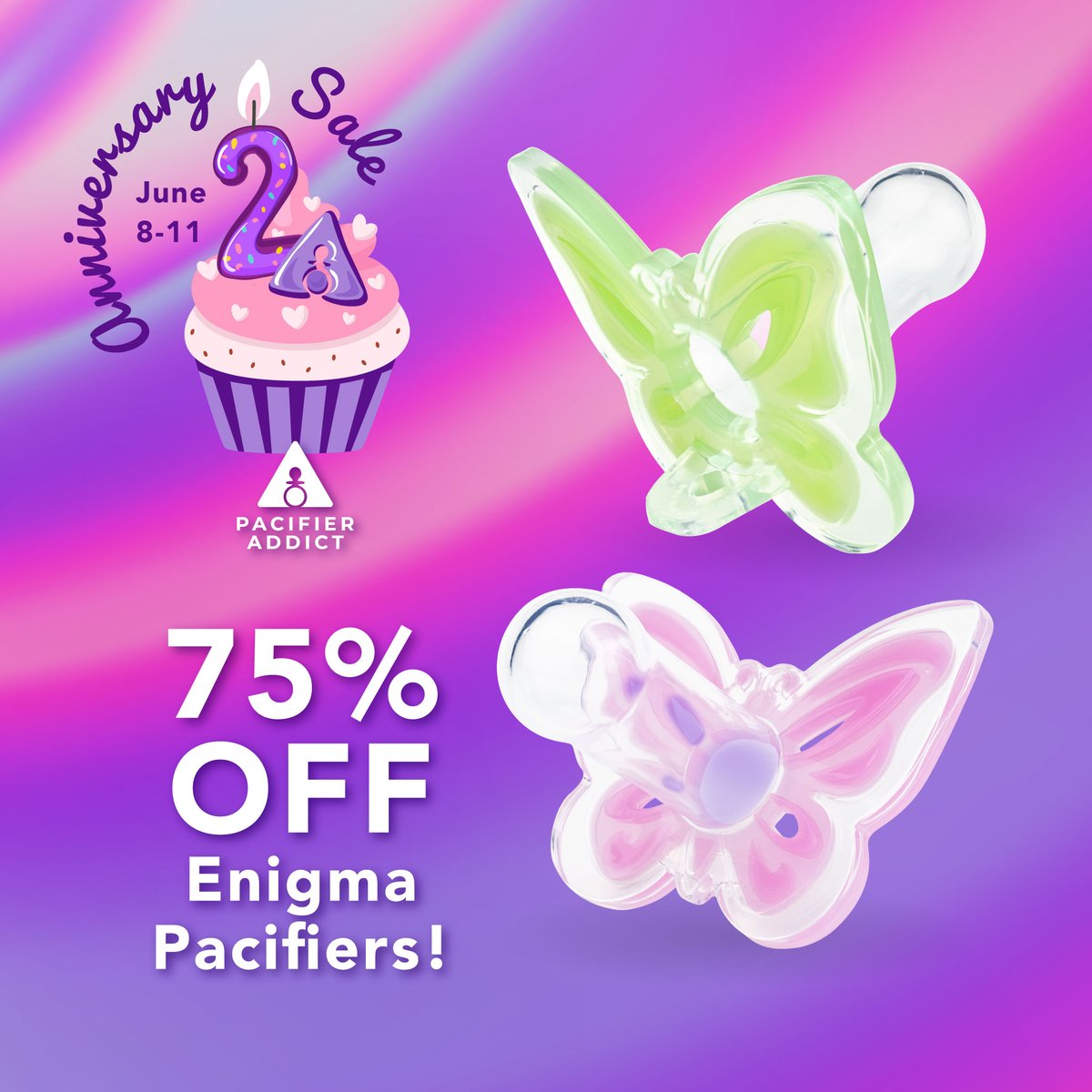 PacifierAddicts's tweet photo. Enjoy a generous 75% discount on our Enigma Pacifiers. These all-silicone pacifiers, perfect for sucking and chewing, are available in green and pink. Each one is priced at only $4.99USD!
https://t.co/pCXogj5YTN
#adultpacifier #enigmapacifier #adultbaby #abdl #pacifieraddict https://t.co/Y4XXY0mVwo