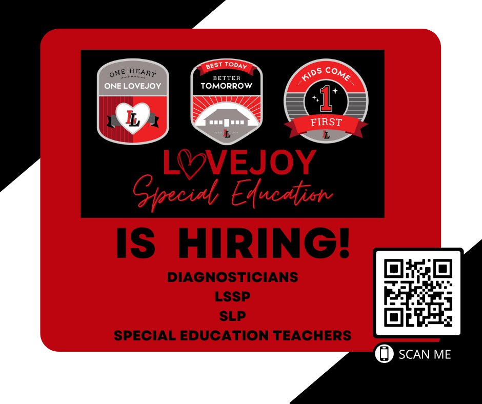 Come work at Lovejoy ISD! $5k stipend for special education