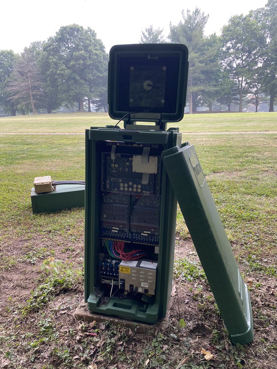 golftour11's tweet photo. Spent the day numbering and stripping wires as we upgrade the 1999 @ToroGolf RDR units to the @TheToroCompany Smart Satellites. Great to be reopening a closed golf course and continue the resurgence of golf! Trust your seed, sod and sprigs to @TurfEquipSupply #simplystable https://t.co/C6S1xowuPj