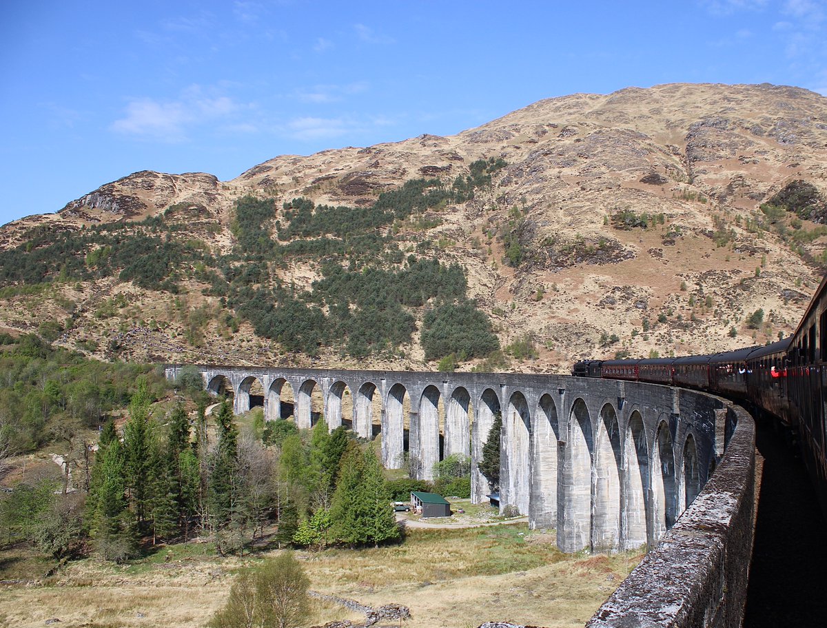 head_shunt's tweet photo. @JoanneMCrompton It’s absolutely superb - we did it a year ago; fantastic scenery and route, Black 5 locomotive and Mark 1 coaches = great time. Train was stationary when Paul poked camera through window on Glenfinnan Viaduct. https://t.co/waSdasQycf