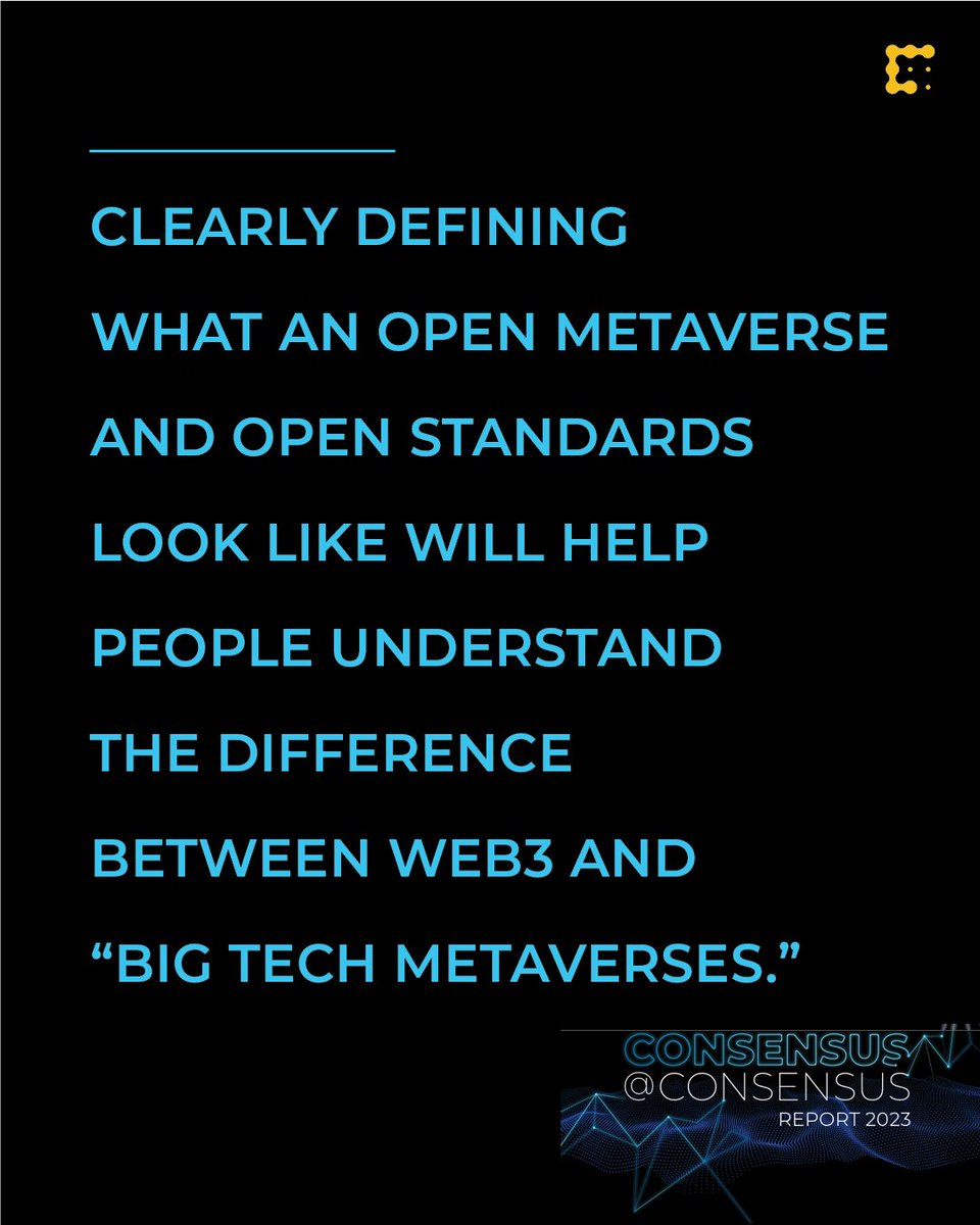 CoinDesk's tweet image. Creating a self-sovereign identity in the metaverse is important, though questions about privacy and regulatory compliance remain, according to a small group discussion at #Consensus2023.

More from the #ConsensusAtC23 report, presented by @Hedera: coindesk.com/consensus-maga…