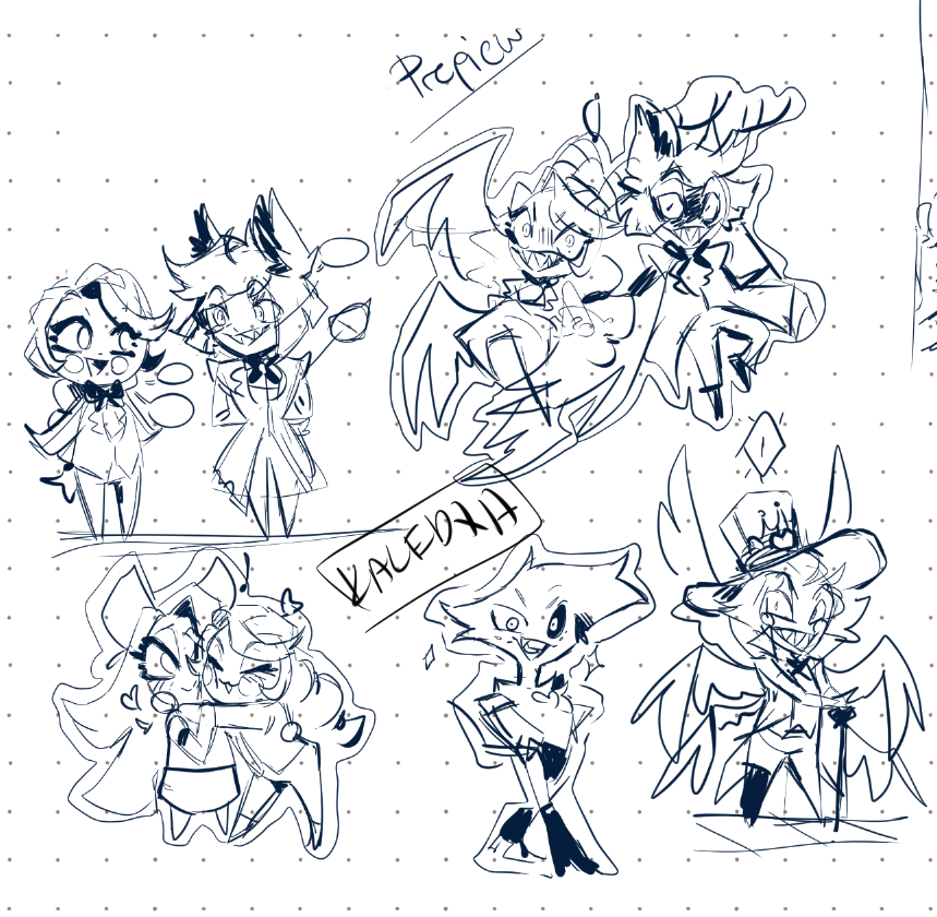 For those interested, here are some sketches for my future works.

 #HazbinHotelAngelDust #HazbinHotelAlastor #HazbinHotelCharlie #Hazbinhotellucifer