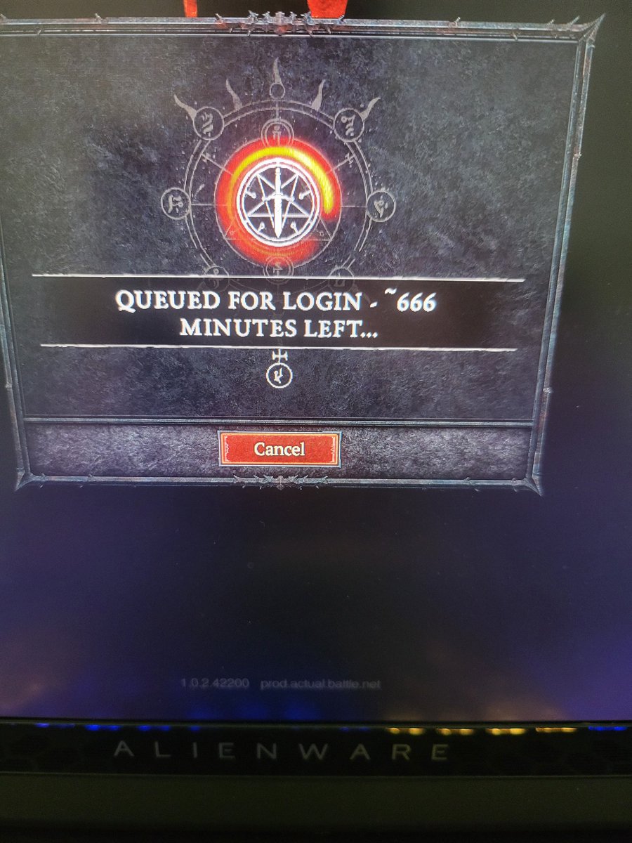 logged in to this queue and honestly thought it was a Diablo/Blizzard joke - I realize now, that the joke is on me 🤣 #BlizzardEntertainment #DiabloIV #releaseweekissues #queuetime #666