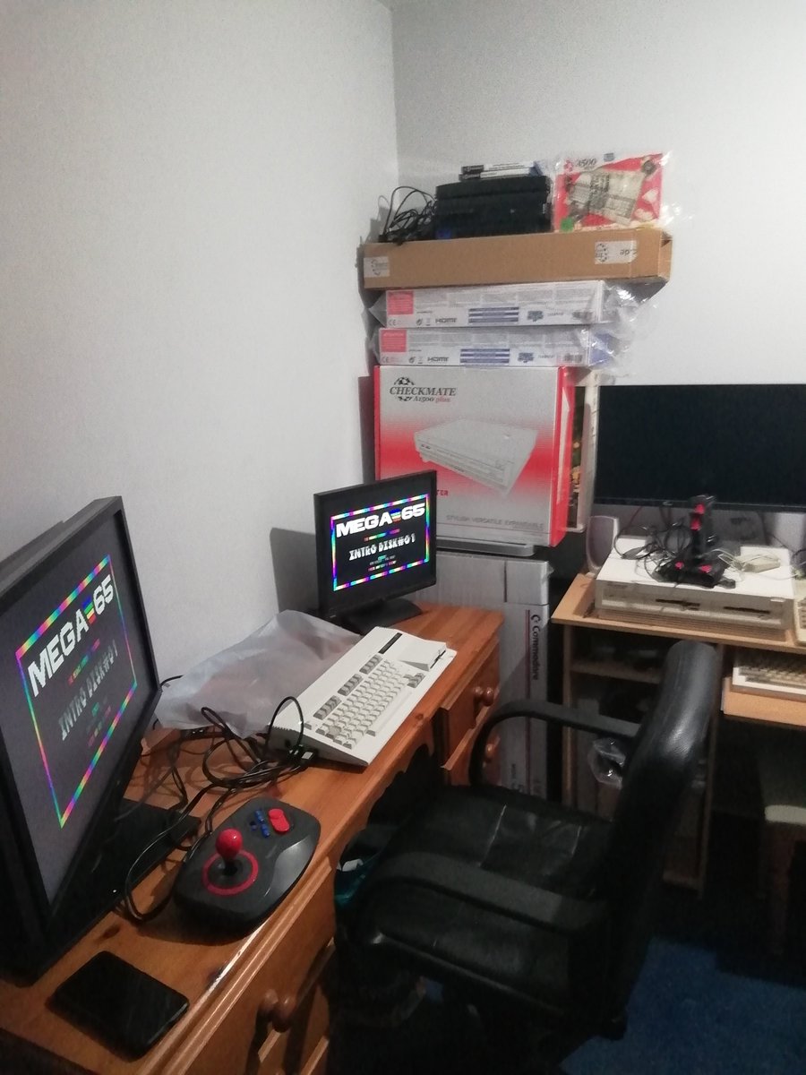 A further retro room update... I really need shelving so I can put boxed computers on them I hate the mess.. But important things first the Mega 65 is operating. #mega65