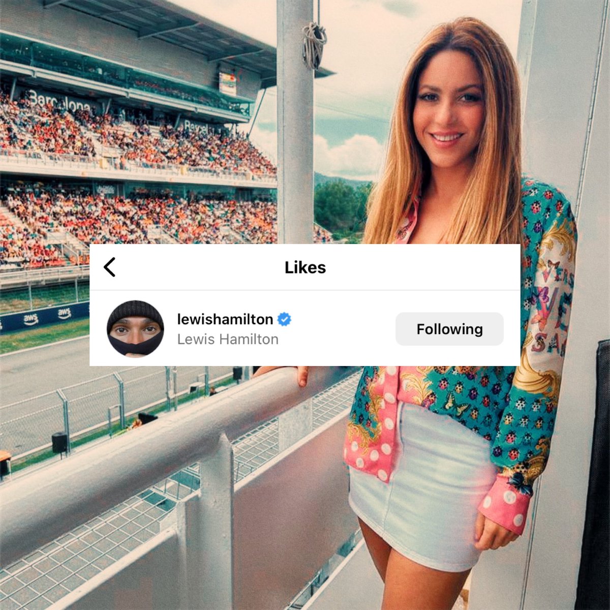 📱 | Lewis Hamilton liked Shakira’s picture from the #SpanishGP on Instagram.