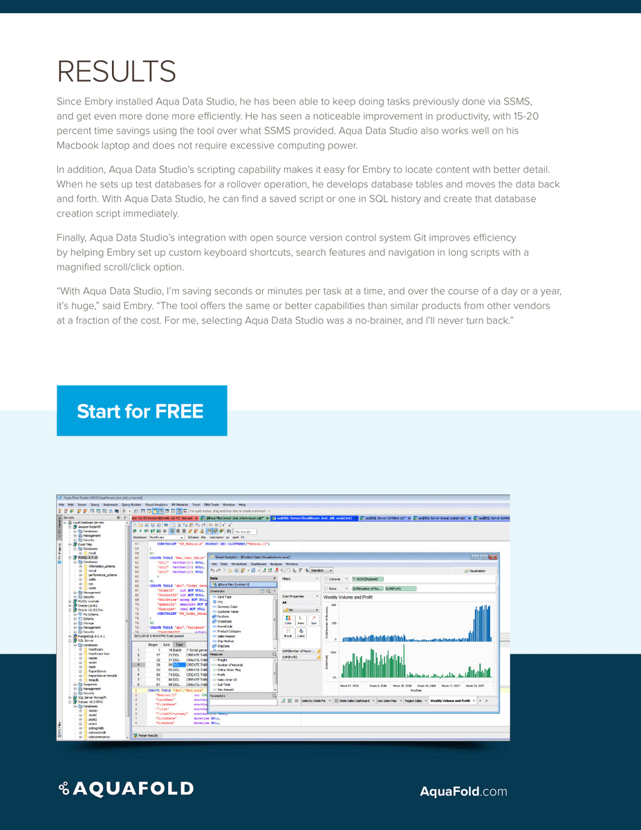 aquafold's tweet image. 🚀 Excited to share how Snowline&apos;s #databaseadministrator, Charles Embry, found the perfect match for #SQLServer management! #AquaDataStudio, chosen in 2014, delivers beyond expectations. It&apos;s a game-changer from detailed agent job monitoring.

Case Study: buff.ly/45P6ms7
