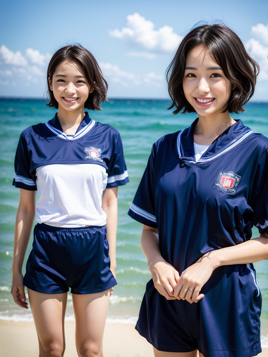 kk_graph's tweet image. 今日の生成【海と制服】
#stableDiffusion #stableDiffusionWebUI #rbva5 ＃AIModels #AIillust #ai