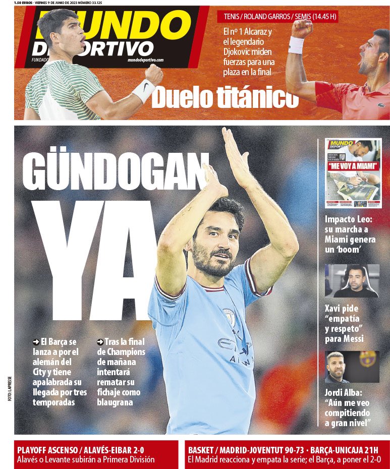 Accord Barça Gundogan pour 3 ans. @mundodeportivo