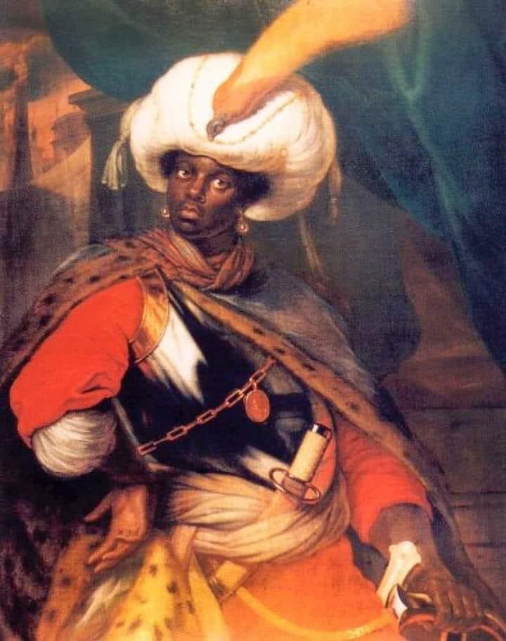 THE REVERED BLACK RUSSIAN!
___
Abram Petrovich Hannibal (Gannibal in Russia) was born an African prince, but kidnapped as a young boy about 1692 in East Africa and sent to Istanbul as a hostage. A year later he was sent as a present to Tsar Peter of Russia, who used him as an