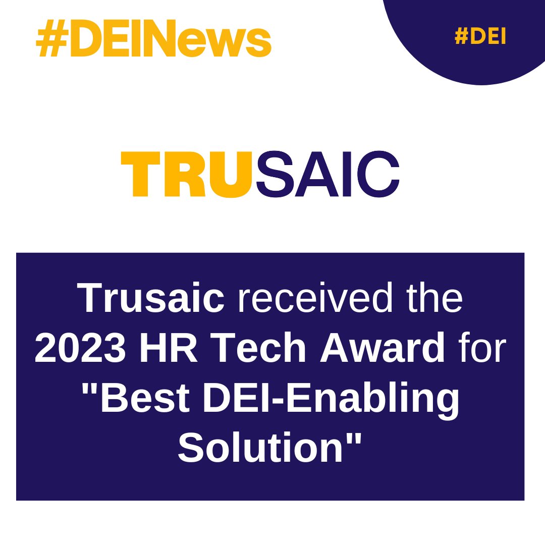 @Trusaic, a workplace equity tech company, received the 2023 HR Tech Award, in association with Lighthouse Research & Advisory for 'Best DEI-Enabling Solution' in the Total Rewards and Employee Wellbeing category.

#DEI
#DiversityMatters