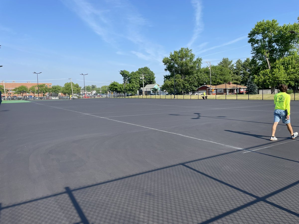 Tennis courts getting resurfaced this week! 🎾 #GOldenWARRIORS