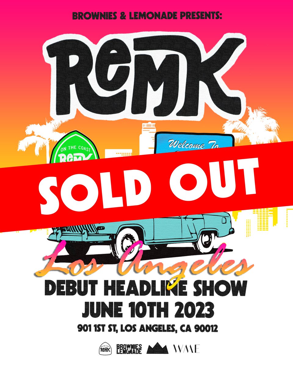 SOLD OUT MY FIRST EVER LA HEADLINE SHOW!!! 

This is a dream come true. Feeling very grateful rn. Thank u all <3

Huge thanks <a href="/TeamBandL/">Brownies & Lemonade🍫🍋</a> for believing in my vision! 🏖🚦

Let’s go crazy this Saturday!!