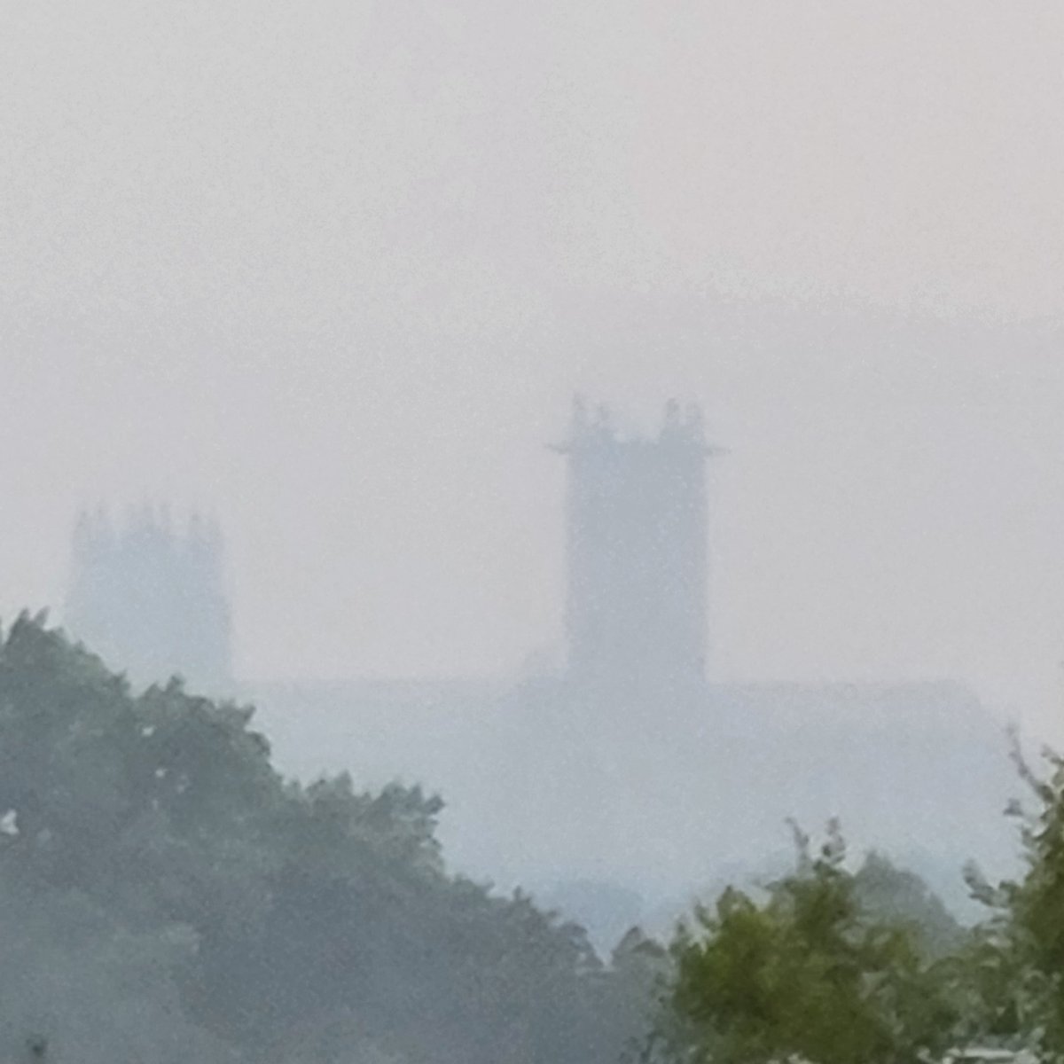 DebChase299981's tweet photo. "Breath deep, the gathering gloom..." The National Cathedral in D.C., shrouded by wildfire smoke at 6:30pm when, yesterday, partly cloudy skies included plenty of sunshine. The smoke is palpable in my eyes and throat. https://t.co/wE03DK01nQ