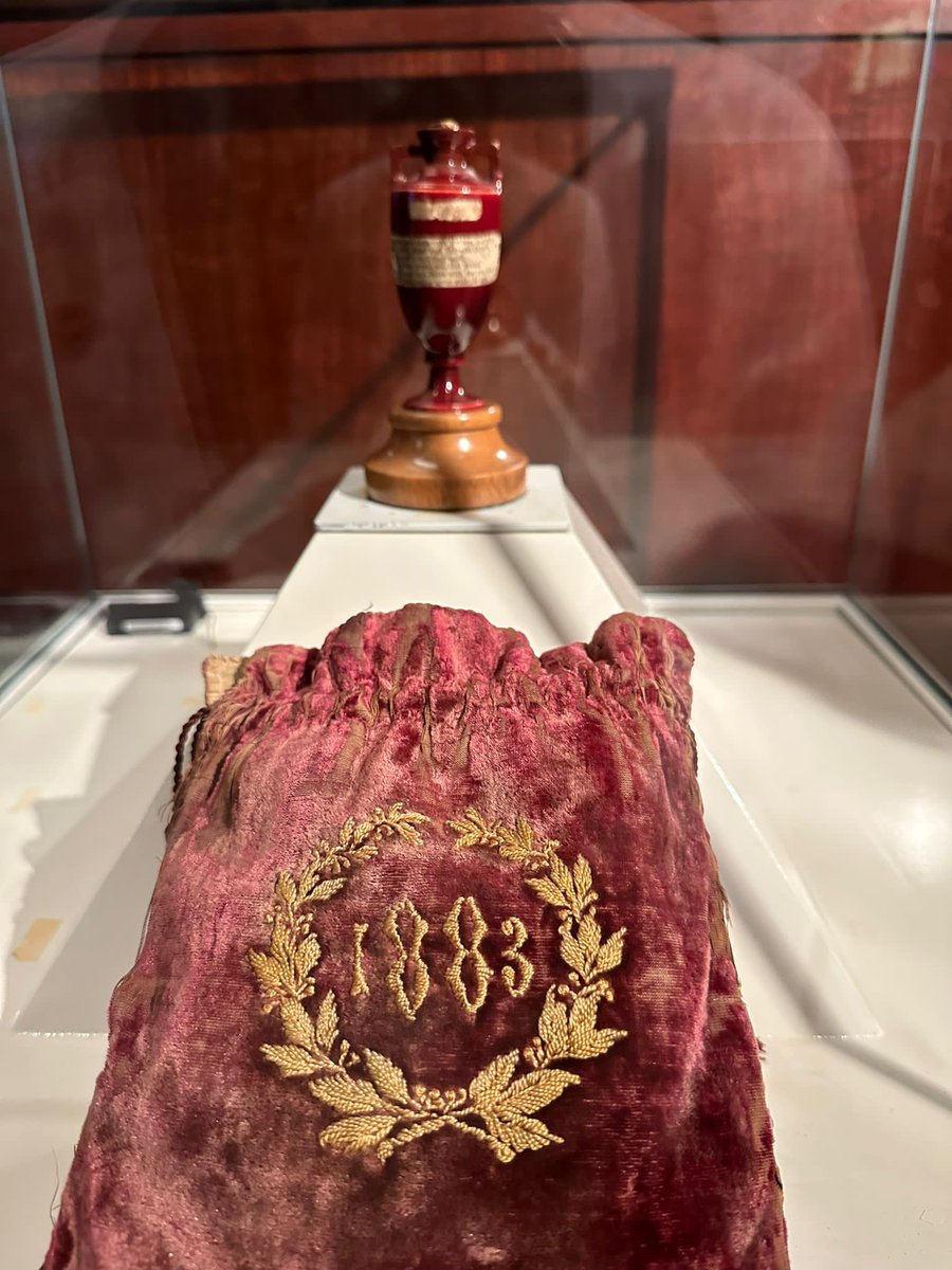 Stergy96's tweet photo. 2 tours in one day capping it off with a tour of Lords; the home of cricket. Another thing ticked off on the bucket list, and yes that is the real ashes trophy and it will be heading back to Australia very soon @UCSportMgtFLP #UCSportMgtEuro23 https://t.co/u4Q0RSKgmY