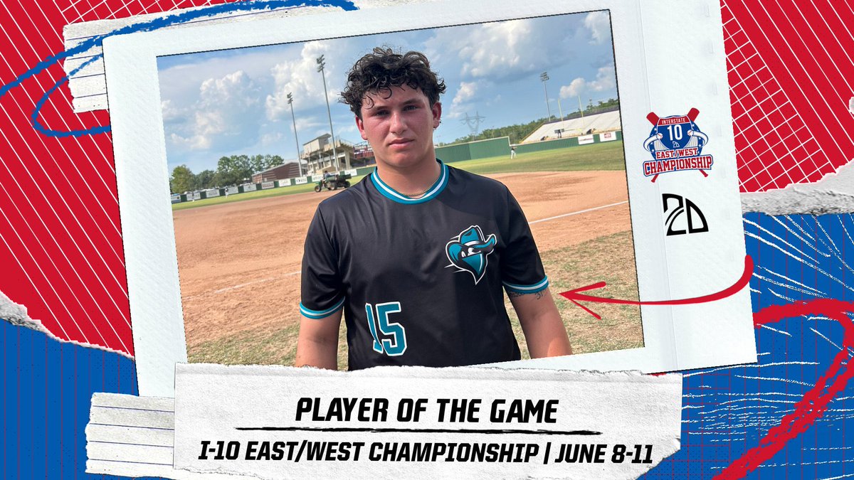 ⭐️ PLAYER OF THE GAME ⭐️

Koen Donnaud: 2 2B RBI
Summer team: River Parish Renegades 18u

#I10Champ
@2DsportsLA