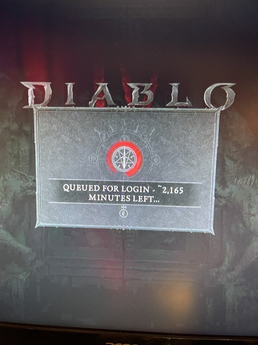 Joey_2pointOh's tweet image. There are no words to state how bad this is. $120 dollars to only Not be able to play the game.  #Diablo4 #diabloIV #serverfails