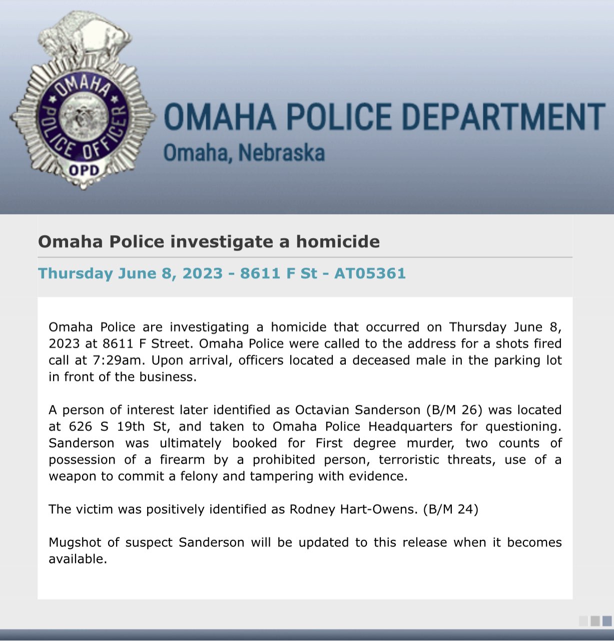 Omaha Scanner on Twitter ".OmahaPolice have announced the arrest of