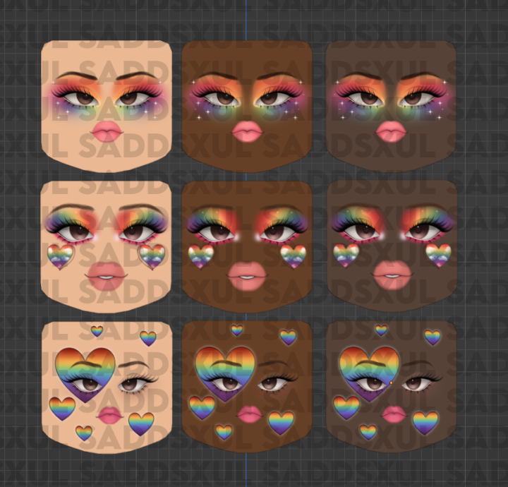 Saddsxul's tweet image. Looking to get these pride makeup masks uploaded to my group would anyone ugc creator her able to make this happen?
#RobloxDev #RobloxUGC #robloxugcconcept