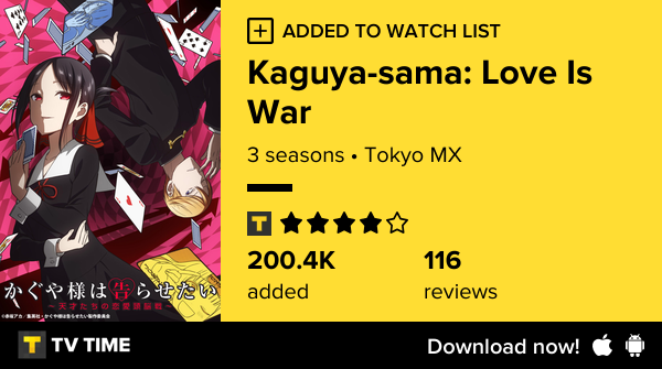 mandathebiblio's tweet photo. I've just started following Kaguya-sama: Love Is War https://t.co/E8XQJ9mhsj #tvtime https://t.co/IKUpEbTvPq