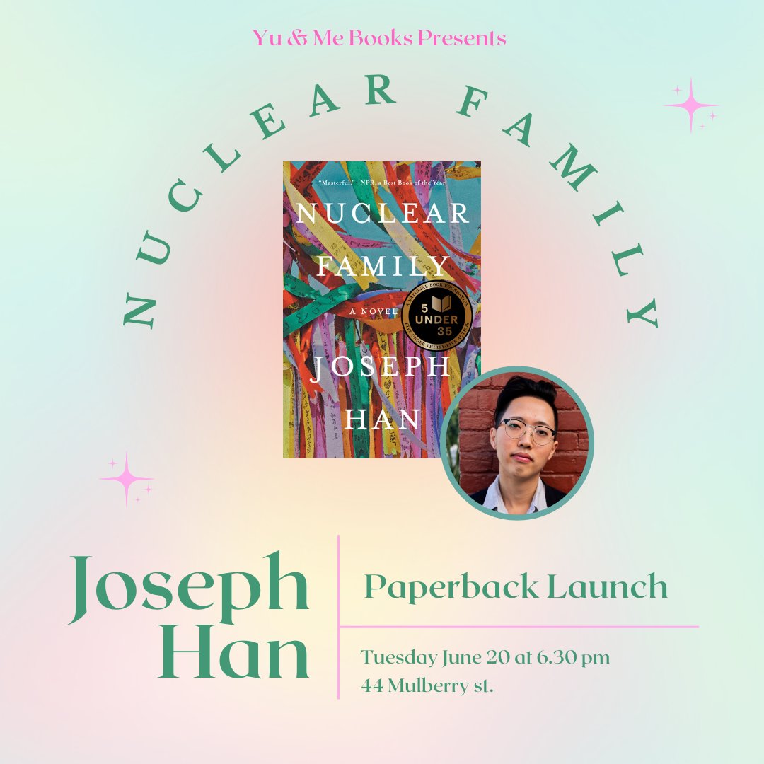 It's been one year since the publication of my debut novel, NUCLEAR FAMILY!! What a journey it's been. Thank you so much to everyone who's read and supported this book. 

The paperback comes out on June 20, and I'm excited to have my launch at <a href="/yuandmebooks/">Lucy Yu</a> in a few weeks. ♥️