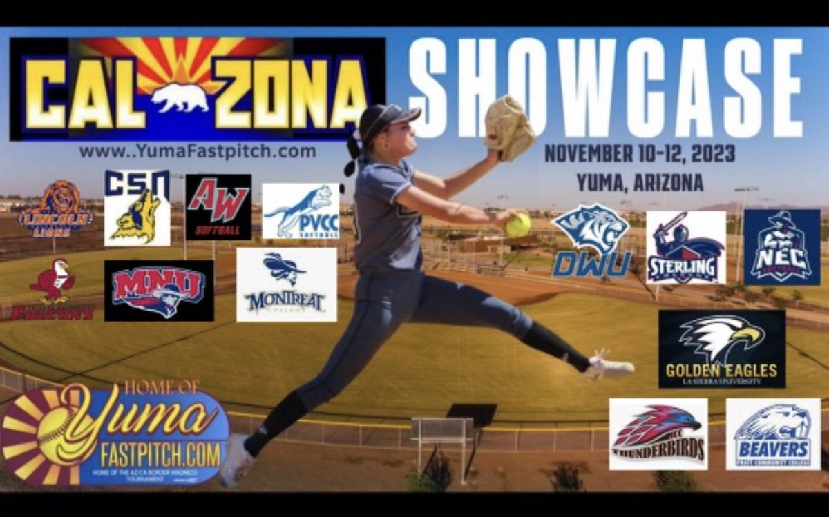 🚨🚨🚨🚨🚨We have added: Montreat College, Sterling College and College Of Southern Nevada for our 🌴CALZONA🌵 Showcase Tournament. Don’t miss this event. Nov. 10-12, 2023 in Yuma, Arizona. 📍Get Scouted-Get Recruited Mentality!