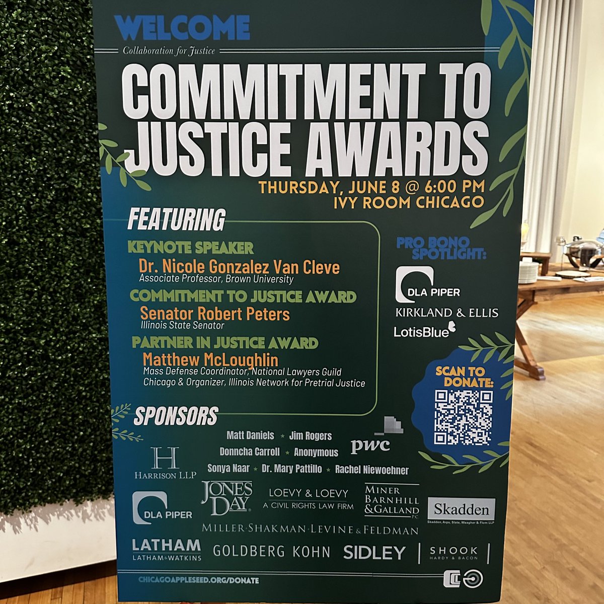 ChiAppleseed's tweet photo. Weβre ready and waiting for our #Commitment2Justice Awards to begin. Our keynote speaker @nvancleve is signing books at our merch table!
See you soon π https://t.co/z54Z3NPRVn