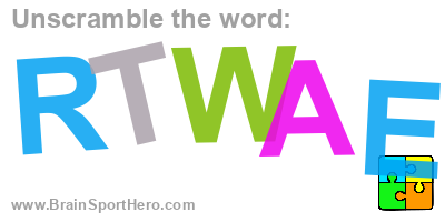 BrainSportHero's tweet photo. Unscramble the letters and find the correct word? R T W A E. #puzzle #indiedev #brainteasers #braintraining #puzzles #quiz #wordgame #wordplay #braingames https://t.co/lojDr1nqK5😉 https://t.co/norntjnrB2