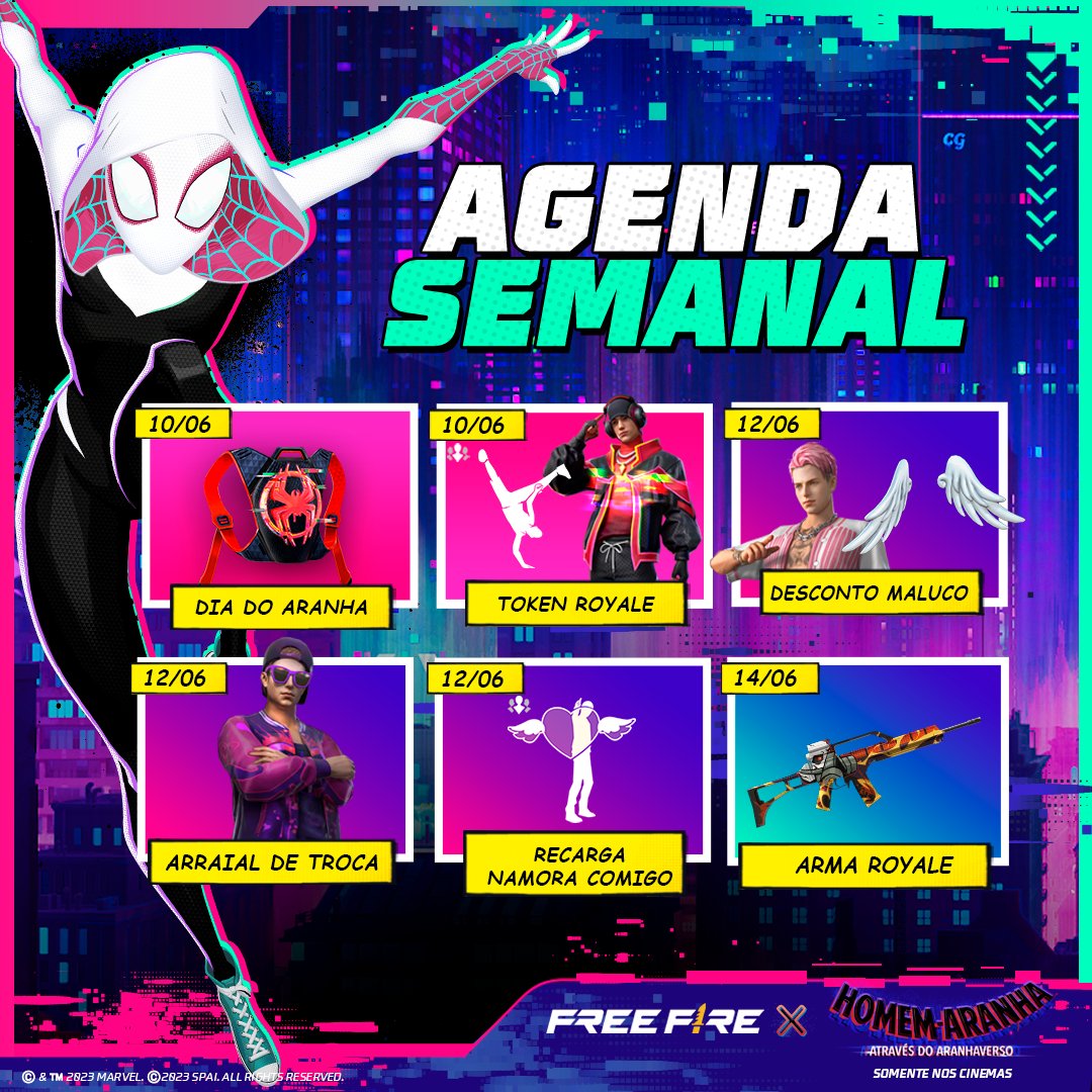 FreeFireBR's tweet image. 🕸️Novo modo especial Parkour Aranha
🕷️Ganhe a Mochila Aranhaverso fazendo login no Dia do Aranha
💞Itens temáticos para os românticos
🐲Volta da M4A1 Dragão Flamejante!
Pega a visão do que tá chegando no Frifas na próxima semana, tropa!