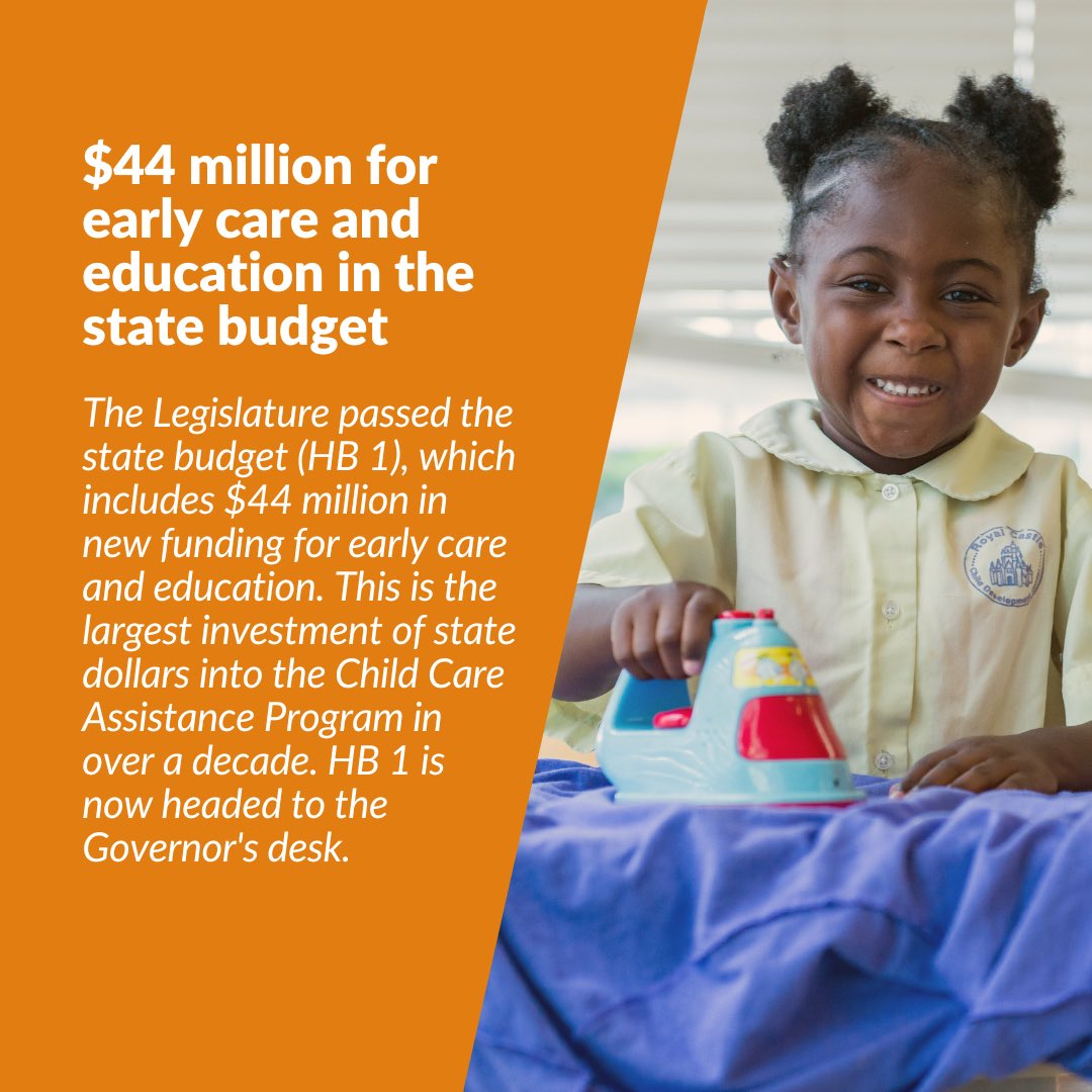 PolicyInstLA's tweet photo. The 2023 Session was a success. Your support made it possible for us to advocate for policies that support young children and their families and achieve the following win for HB 1. https://t.co/wHQD7KsahF