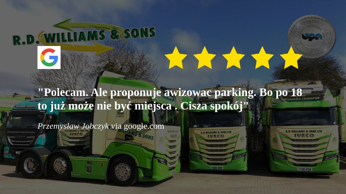 Another great review from one of our Pallet customers »»»» First Class Travel for Palletised Freight. »»»» Interested in our services then please call 01480 891494 for a Quote.