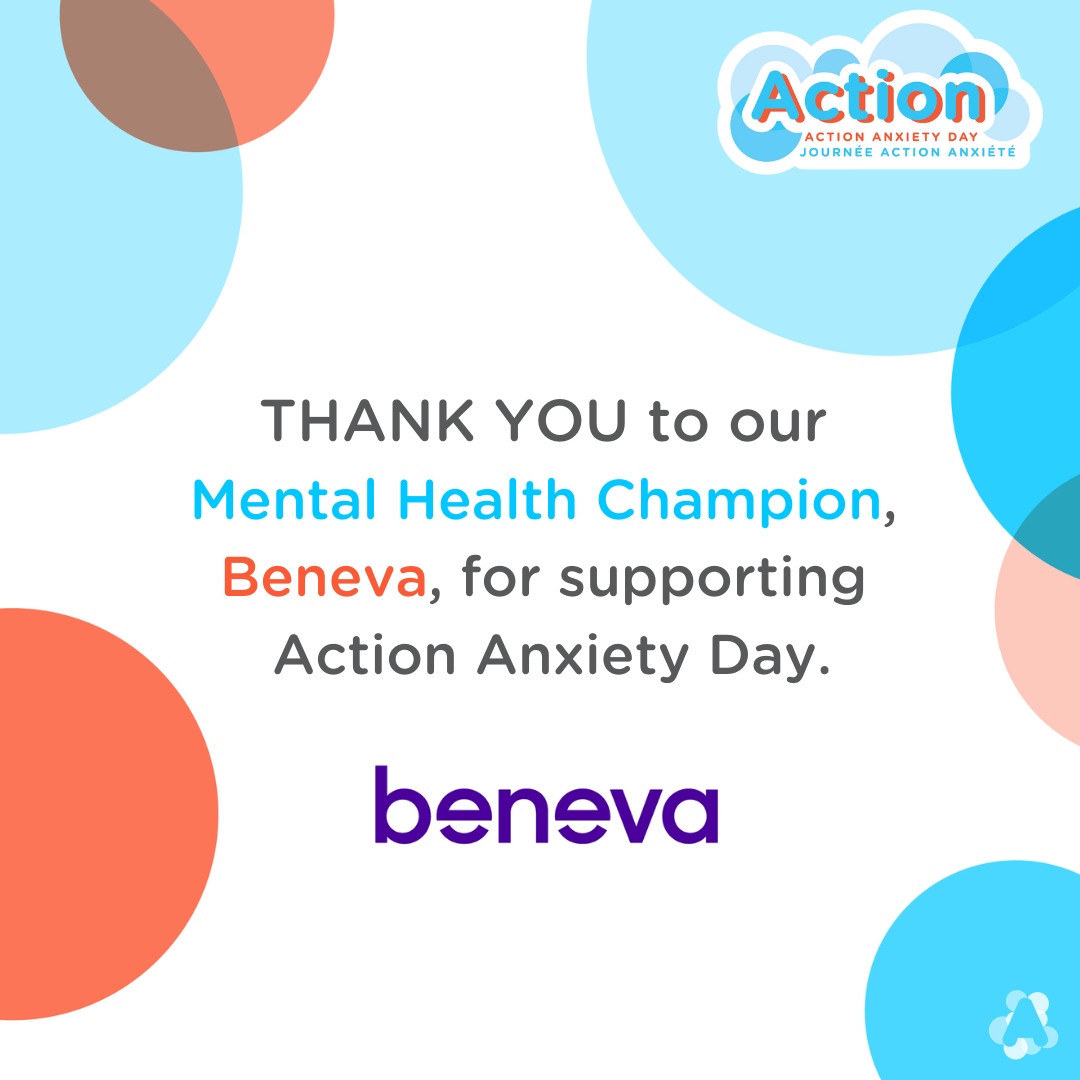 Anxiety_Canada's tweet photo. Our partner and #MentalHealth Champion, Beneva, helps make #ActionAnxietyDay a success.
@beneva_en raises awareness of #anxiety and supports us in our mission to help people suffering with anxiety live the life they want.
Thank you, #Beneva, for all that you do! 🙏🏻 https://t.co/9B2KHcDOTv