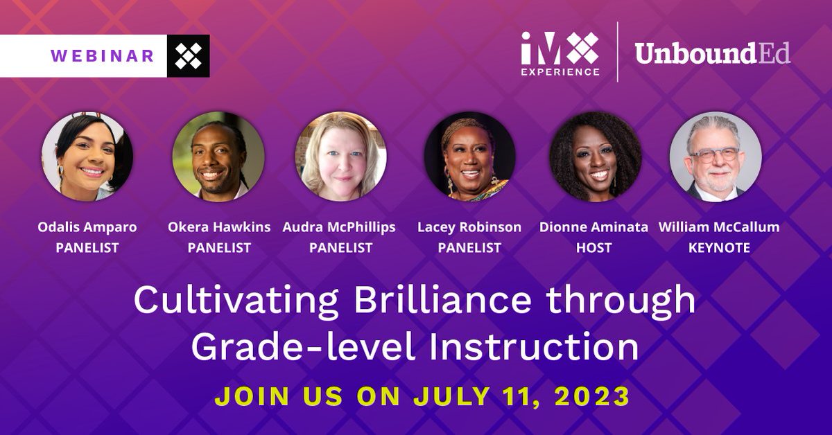 IllustrateMath's tweet photo. 📚 We're thrilled to announce our upcoming webinar, in collaboration with UnboundEd, focused on Cultivating Brilliance through Grade-level Instruction. @unboundedu 
On July 11th at 2:30 PM EST, join us for the discussion. Register: https://t.co/s9wZOYFB9I 
#IMxWebinar https://t.co/bqJZ34eNc5