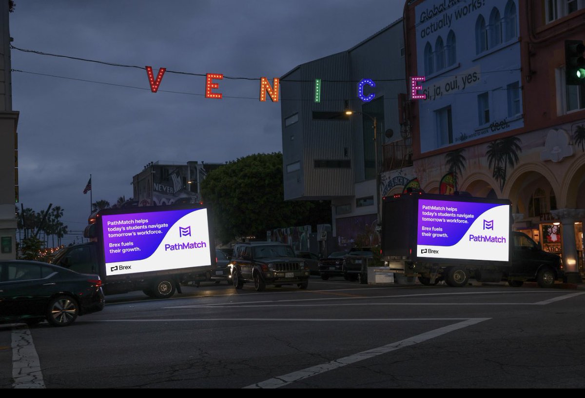 Nothing cooler than seeing our <a href="/thePathMatch/">PathMatch</a> billboard driving around LA during #LATechWeek !!! Thank you <a href="/brexHQ/">Brex</a> for your support! #growwithbrex