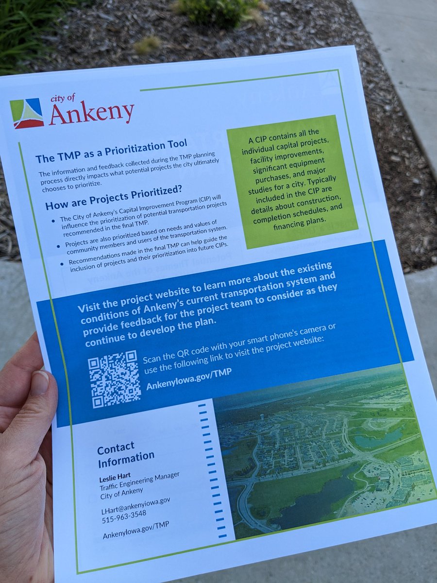 MatsonForHouse's tweet photo. Great opportunity tonight to provide feedback on the @CityOfAnkeny Transportation Master Plan! Head over to the @AnkenyLibrary for the open house or go to https://t.co/aaTabpuv9v to share your priorities, ideas &amp; concerns!
#AlwaysBeBuildingCommunity #CivicsInRealLife #BeAPartner https://t.co/LCLkbYXyOh