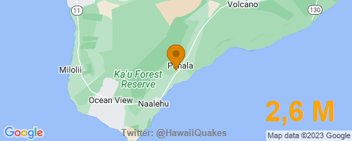 HawaiiQuakes's tweet photo. USGS reports: M2,6 Earthquake 2 km SW of Pāhala, Hawaii,
Depth 36,0 Km @ 2023-06-08 12:59:51 HST.
More info: https://t.co/CrA3X0epaN 
#EarthQuake #Hawaii #Quake https://t.co/28CcAzlNv6