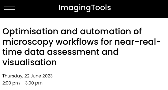 Australian National Imaging Facility (@nifaus) on Twitter photo Q&A Session: <a href="/CDataCommons/">Australian Characterisation Commons @ Scale (ACCS)</a> Optimisation and automation of microscopy workflows for near-real-time data assessment and visualisation
Thursday 22 June, 2 - 3 pm AEST
Register: imagingtools.au/events-calenda…
<a href="/ARDC_AU/">Australian Research Data Commons (ARDC)</a> <a href="/micro_au/">Microscopy Australia</a> Q&A Session: <a href="/CDataCommons/">Australian Characterisation Commons @ Scale (ACCS)</a> Optimisation and automation of microscopy workflows for near-real-time data assessment and visualisation
Thursday 22 June, 2 - 3 pm AEST
Register: imagingtools.au/events-calenda…
<a href="/ARDC_AU/">Australian Research Data Commons (ARDC)</a> <a href="/micro_au/">Microscopy Australia</a>