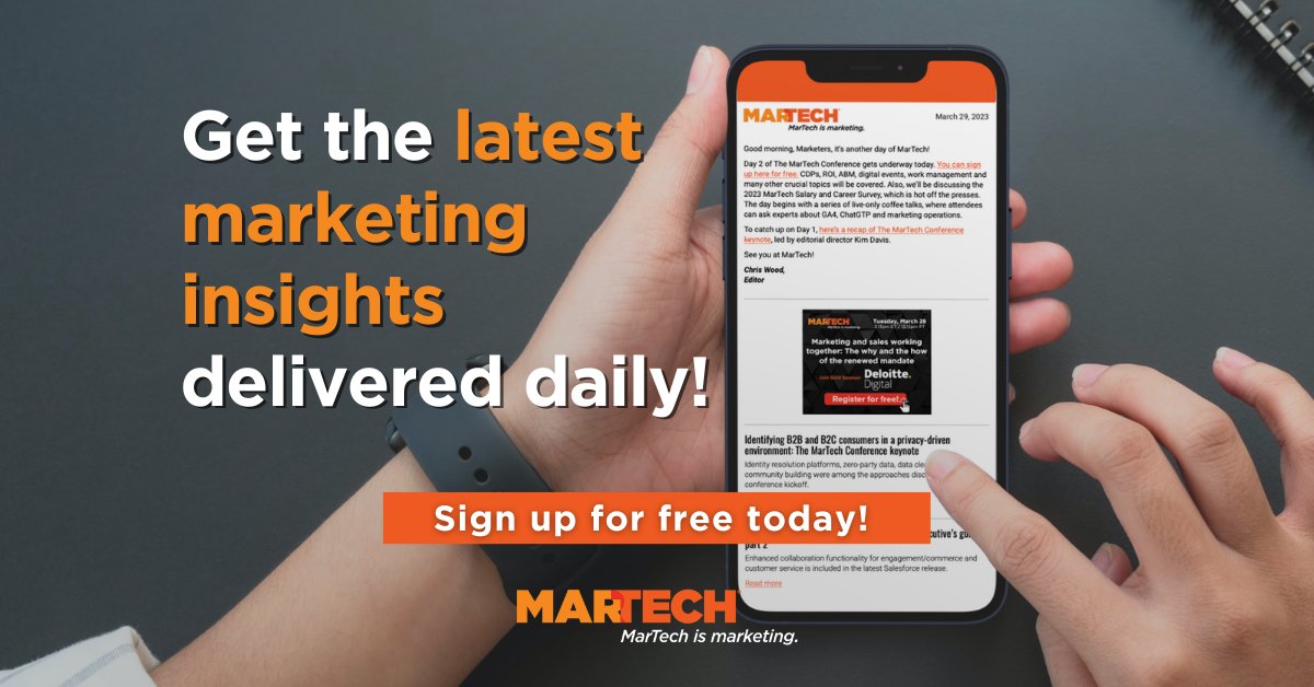 Don't let your marketing technology efforts fall behind - subscribe to our daily newsletter today #martech #marketingtechnology

martech.org/newsletters/?u…